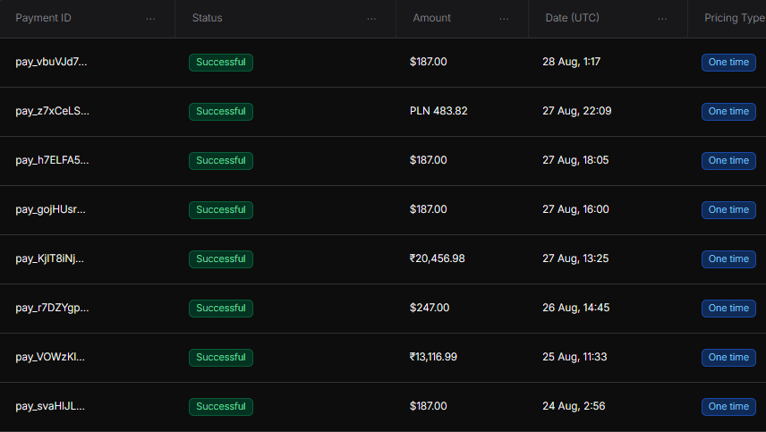 First payment